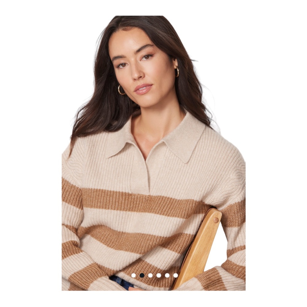 EVEREVE Design History Paxton Stripe Polo Pullover Size Small